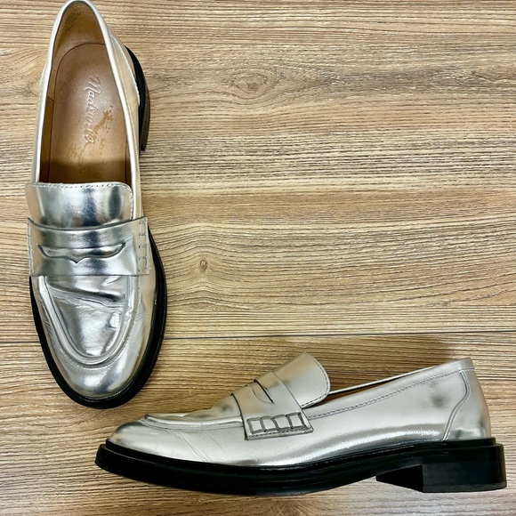 Madewell The Vernon Leather Loafer in Silver Size 9 - Picture 2 of 9